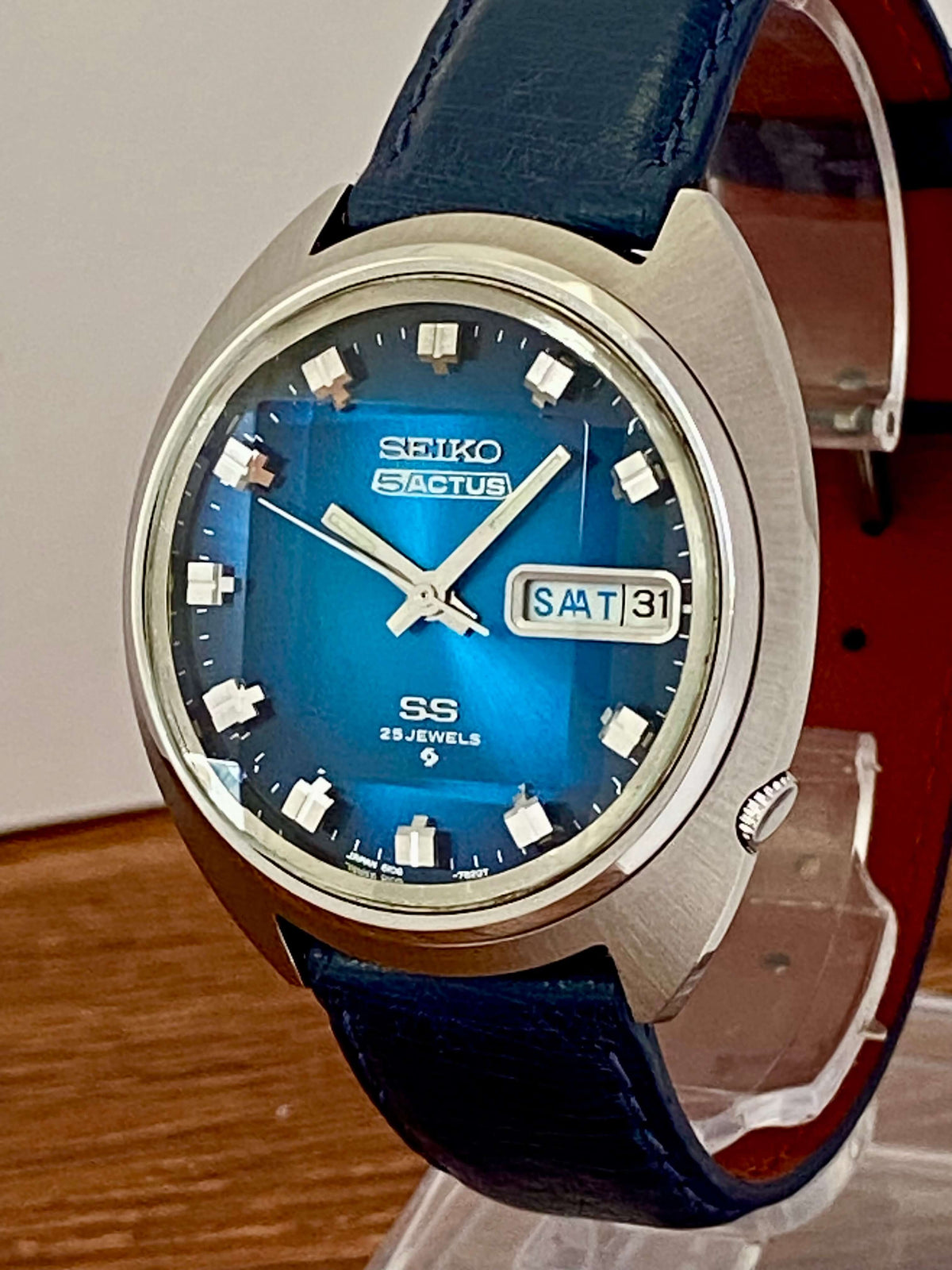 Seiko 5 Actus SS 6106-7600 Blue Serviced Automatic, March 1973
