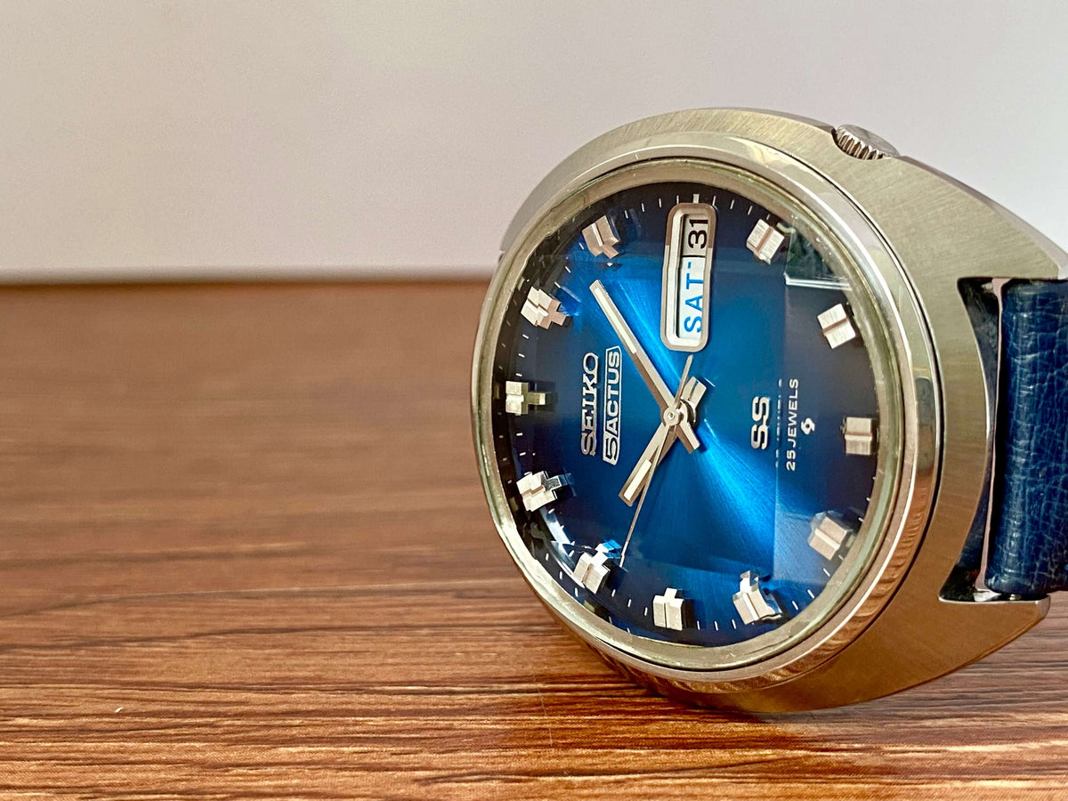 Seiko 5 Actus SS 6106-7600 Blue Serviced Automatic, March 1973