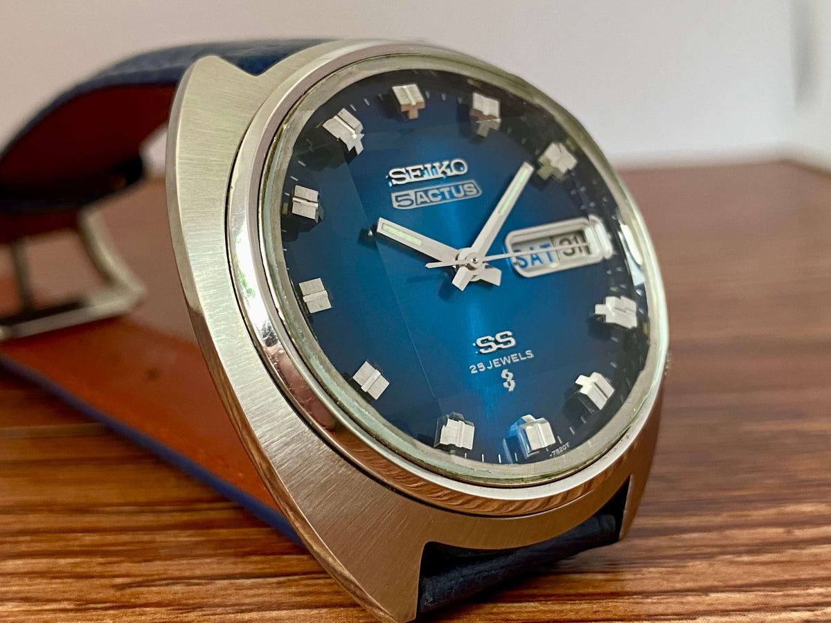 Seiko 5 Actus SS 6106-7600 Blue Serviced Automatic, March 1973