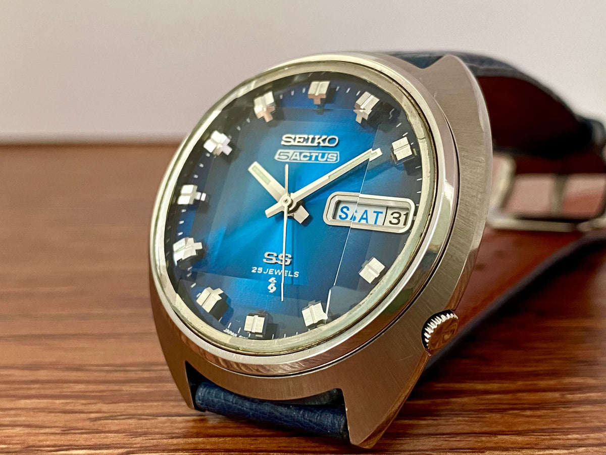 Seiko 5 Actus SS 6106-7600 Blue Serviced Automatic, March 1973