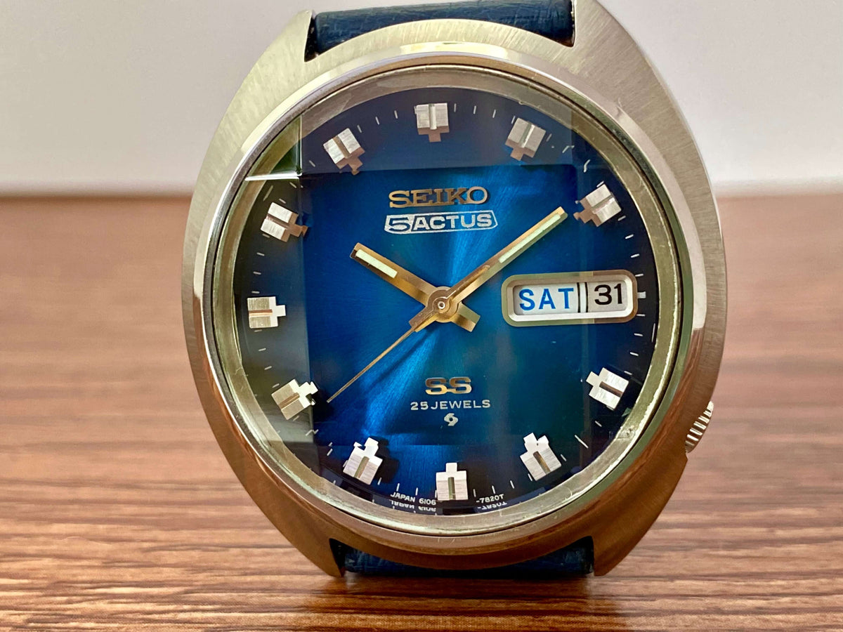Seiko 5 Actus SS 6106-7600 Blue Serviced Automatic, March 1973