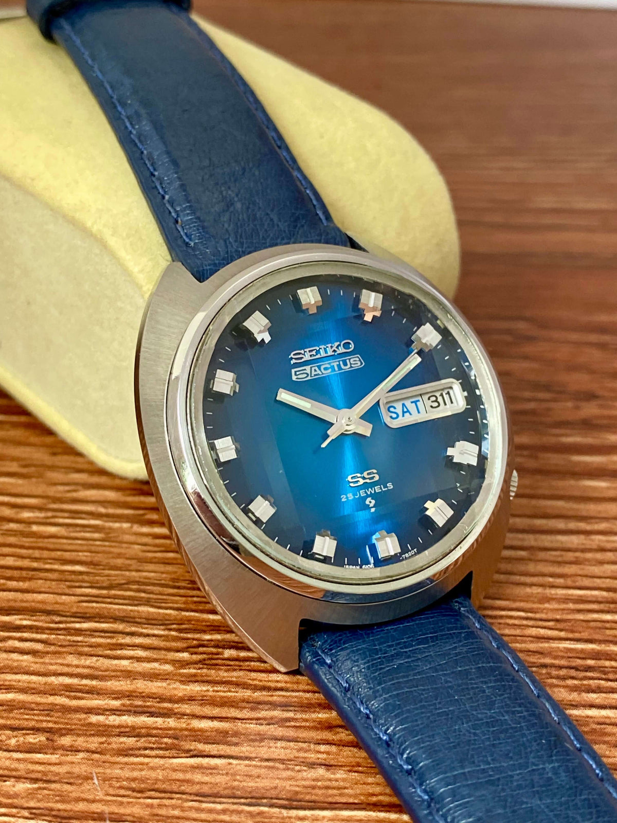 Seiko 5 Actus SS 6106-7600 Blue Serviced Automatic, March 1973
