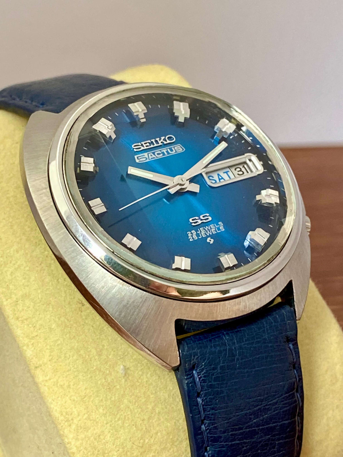 Seiko 5 Actus SS 6106-7600 Blue Serviced Automatic, March 1973