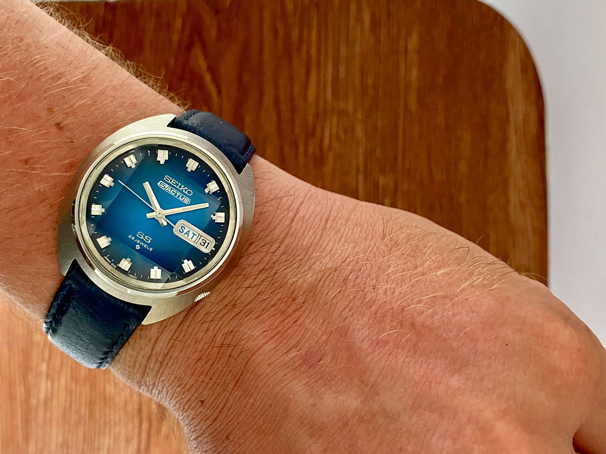 Seiko 5 Actus SS 6106-7600 Blue Serviced Automatic, March 1973