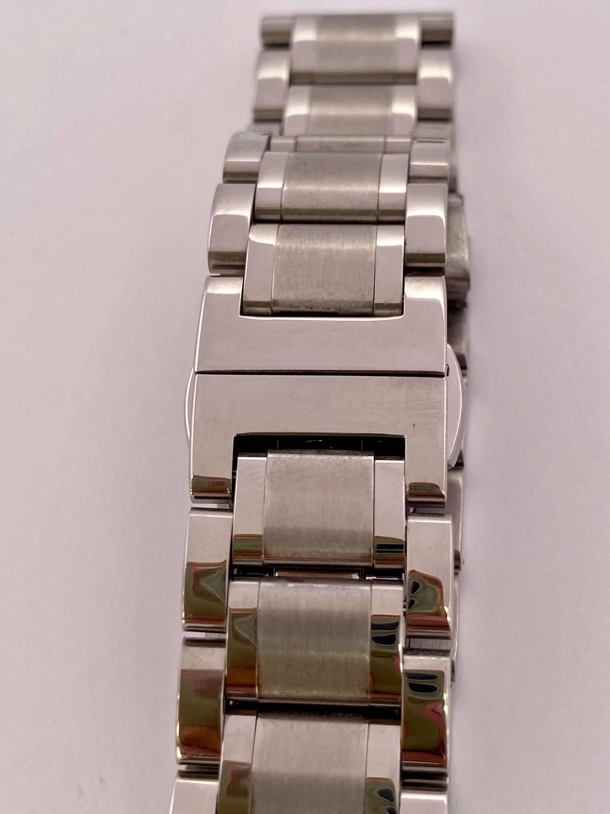 18mm Stainless Steel Oyster link Watch Bracelet with Straight Ends showing five-link design and brushed finish.