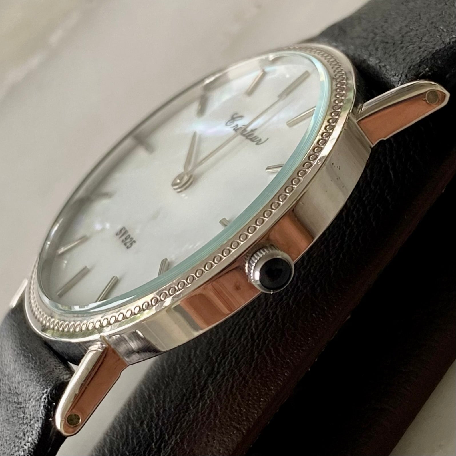 Vintage Createur Quartz SV IS201 925 Sterling Silver,  Pearl, 1970s UK VINTAGE WATCH LTD
