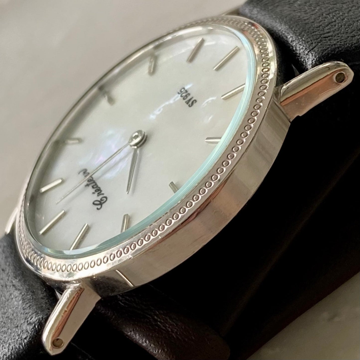 Vintage Createur Quartz SV IS201 925 Sterling Silver,  Pearl, 1970s UK VINTAGE WATCH LTD