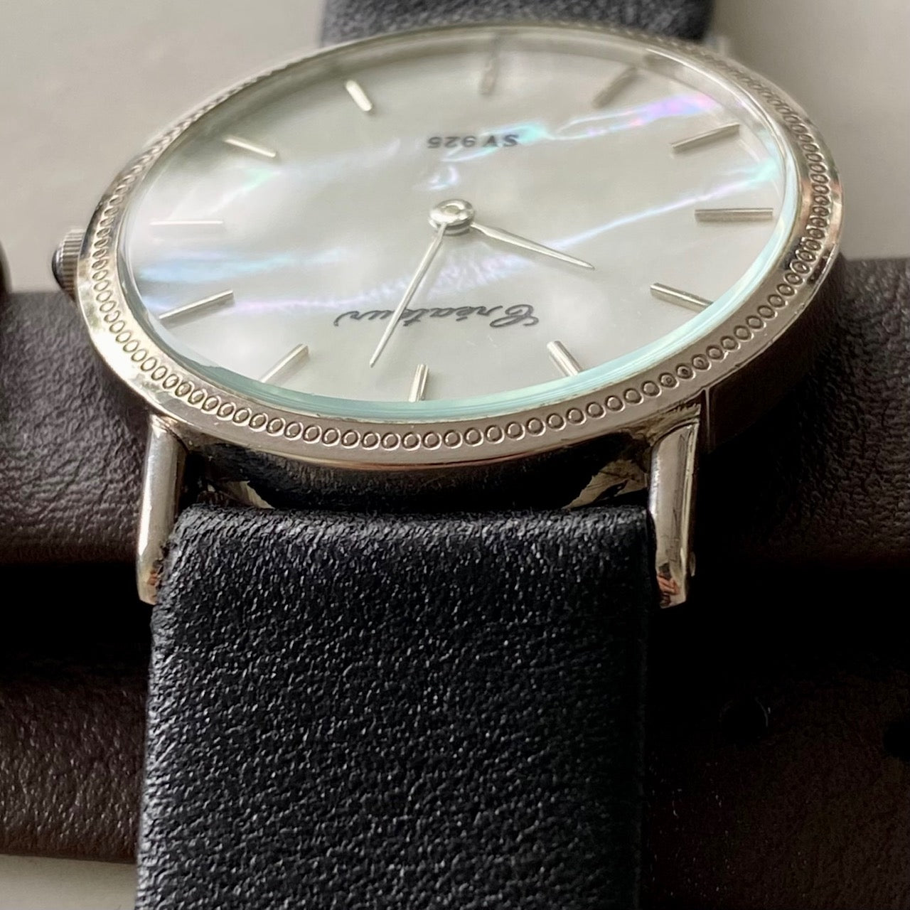 Vintage Createur Quartz SV IS201 925 Sterling Silver,  Pearl, 1970s UK VINTAGE WATCH LTD