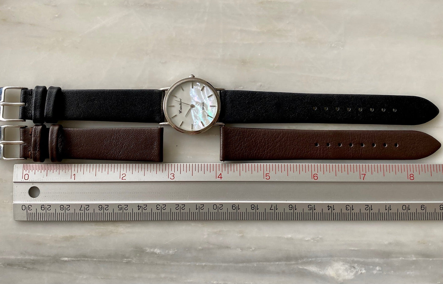 Vintage Createur Quartz SV IS201 925 Sterling Silver,  Pearl, 1970s UK VINTAGE WATCH LTD