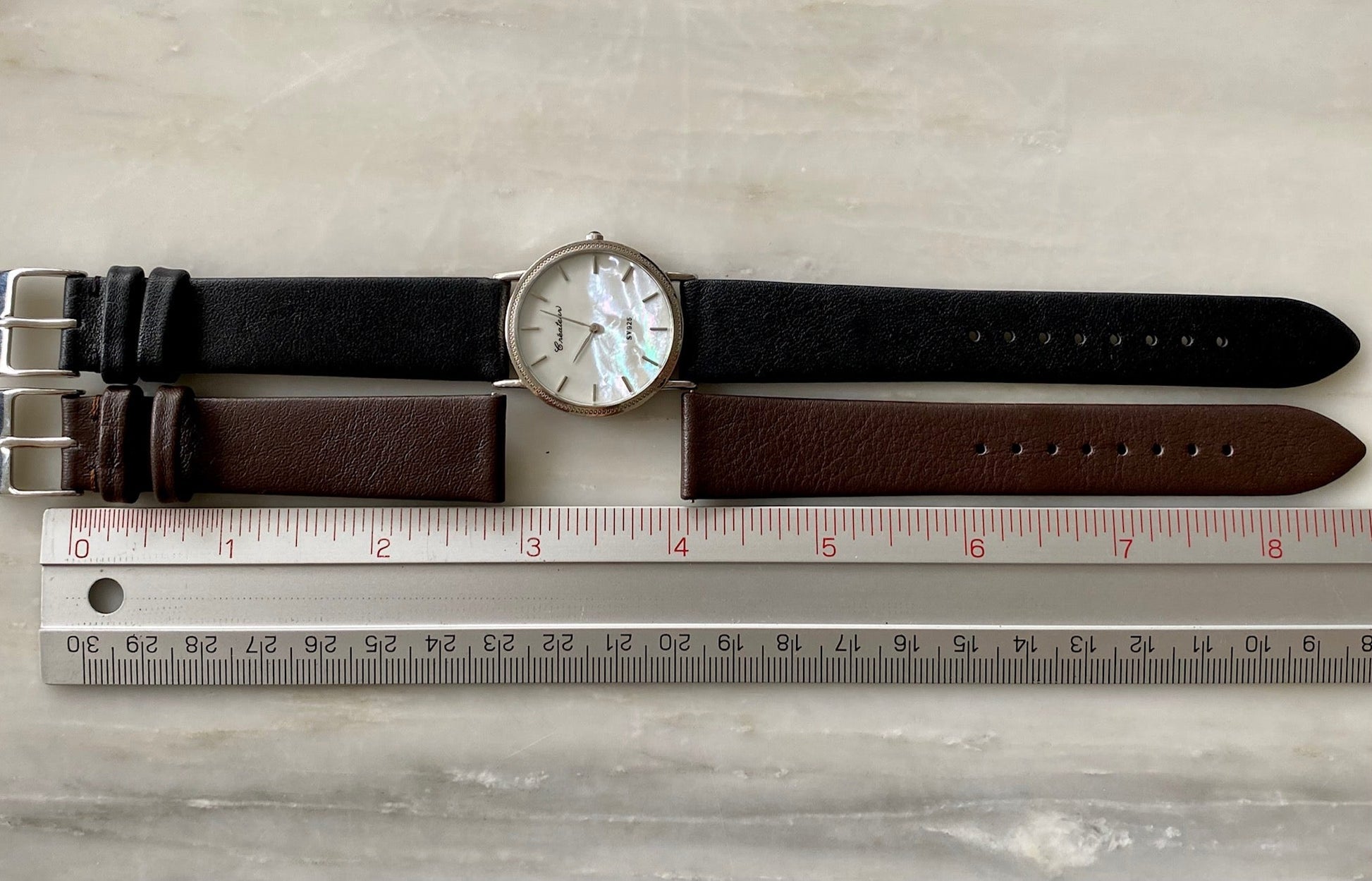 Vintage Createur Quartz SV IS201 925 Sterling Silver,  Pearl, 1970s UK VINTAGE WATCH LTD