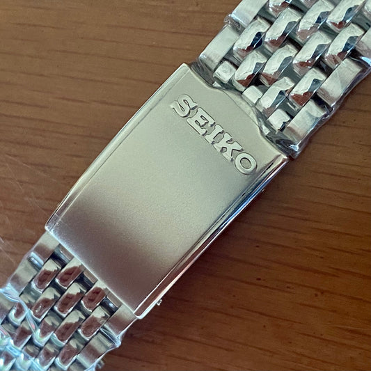 18mm Curved-End Rounded Beads of Rice Bracelet with Original Vintage Seiko Clasp - Bracelet  5