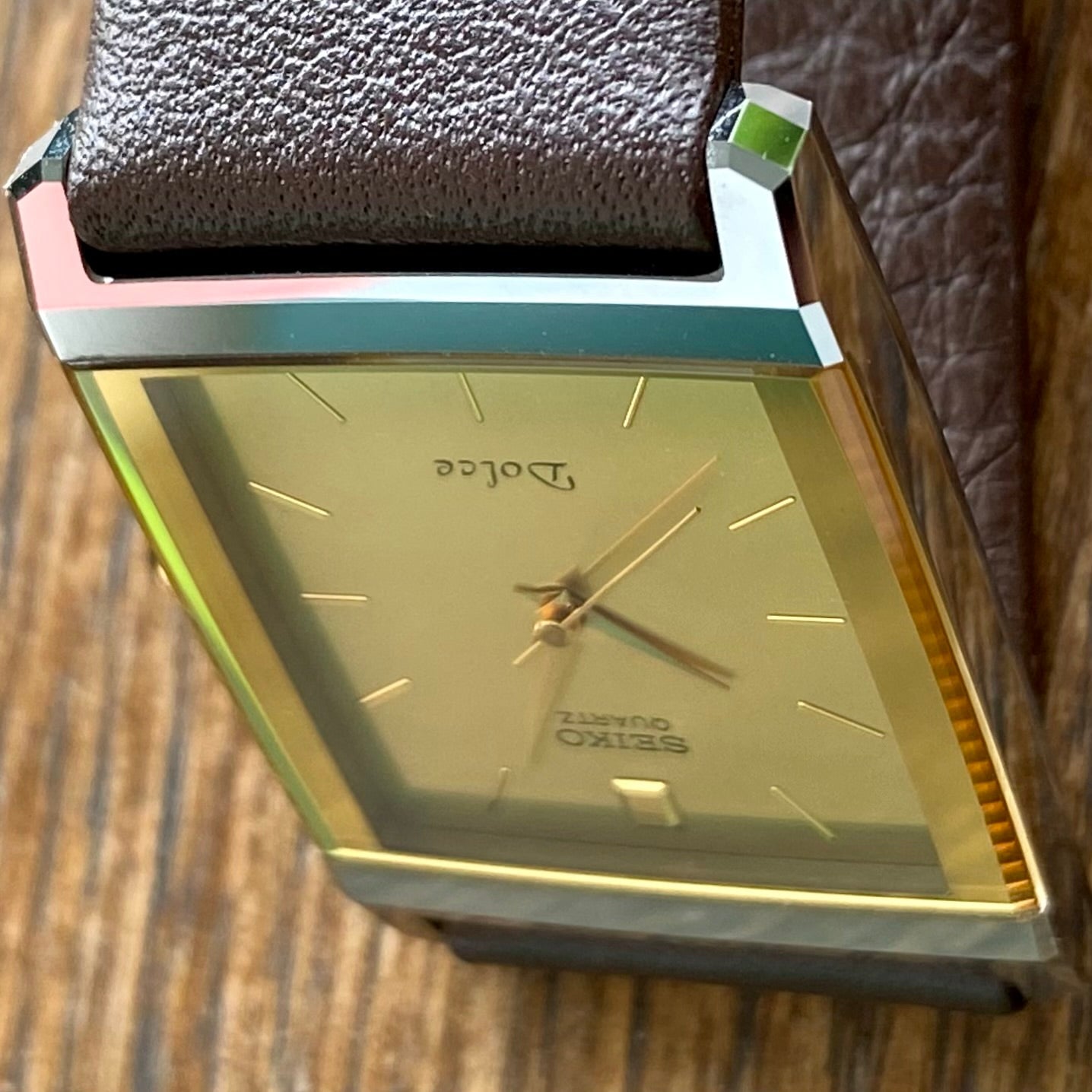 Vintage Seiko Quartz Dolce Tank 7321-5730, Tungsten, April 1987 UK VINTAGE WATCH LTD