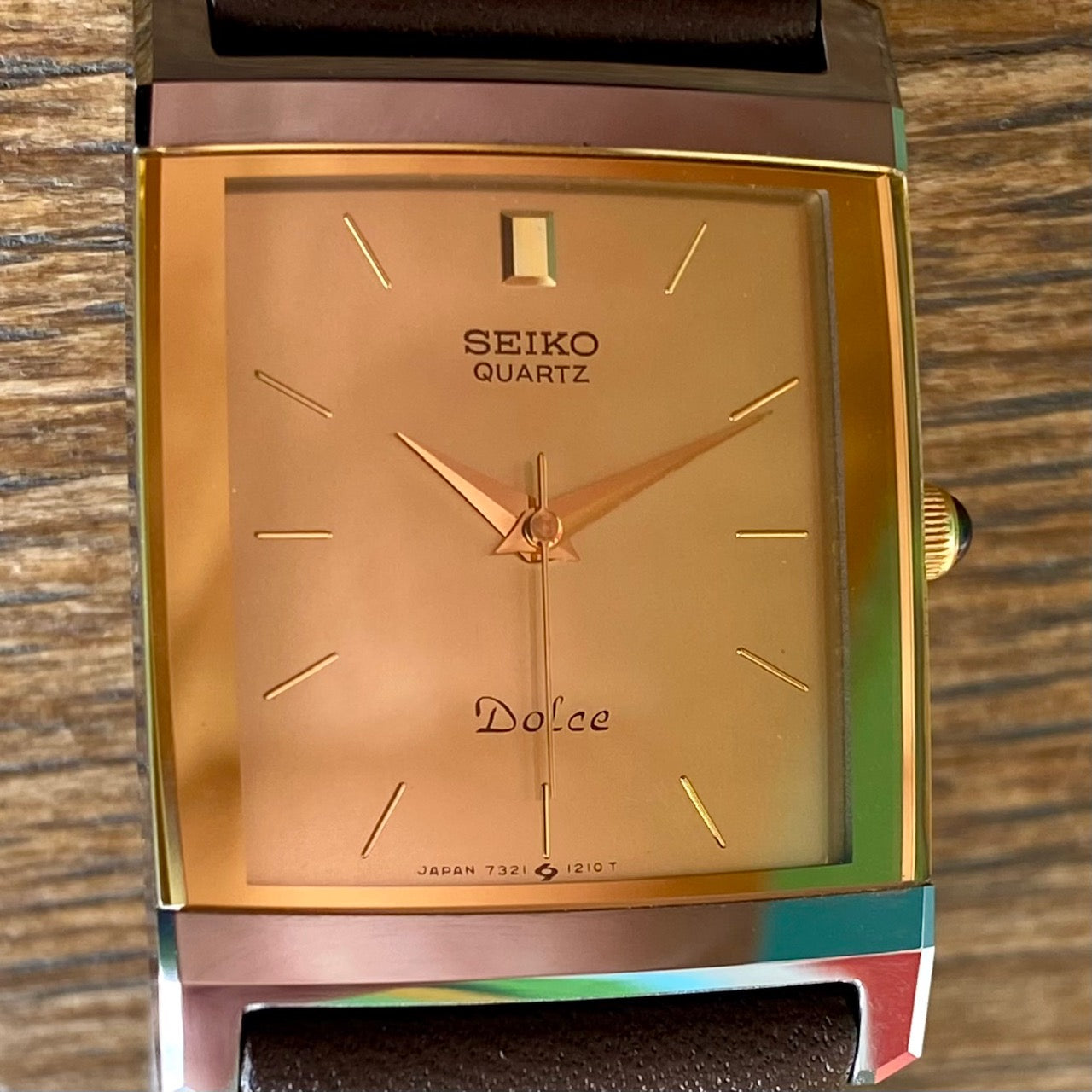 Vintage Seiko Quartz Dolce Tank 7321-5730, Tungsten, April 1987 UK VINTAGE WATCH LTD