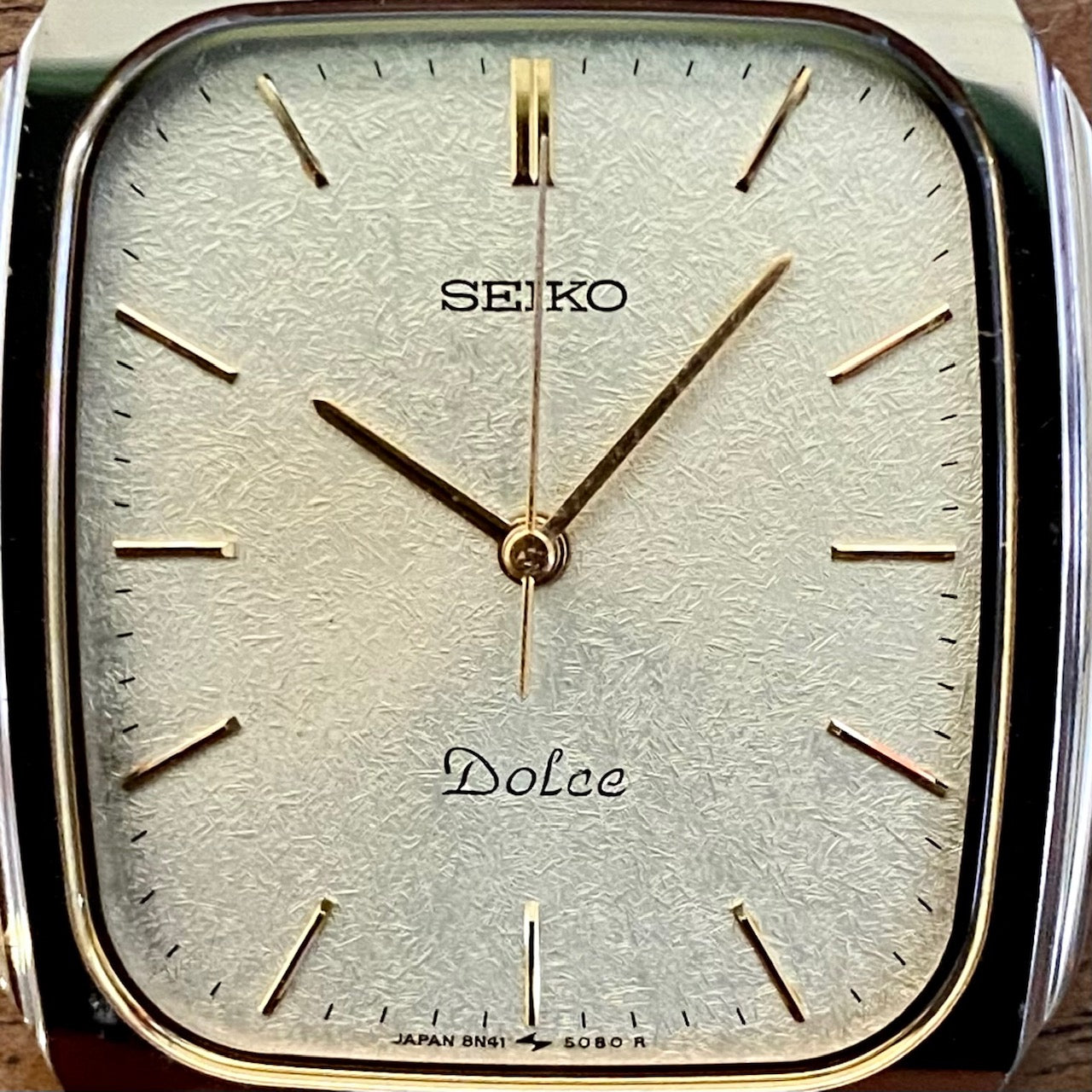 Vintage Seiko Quartz Dolce Tank 8N41-5070, Tungsten, April 1991 UK VINTAGE WATCH LTD