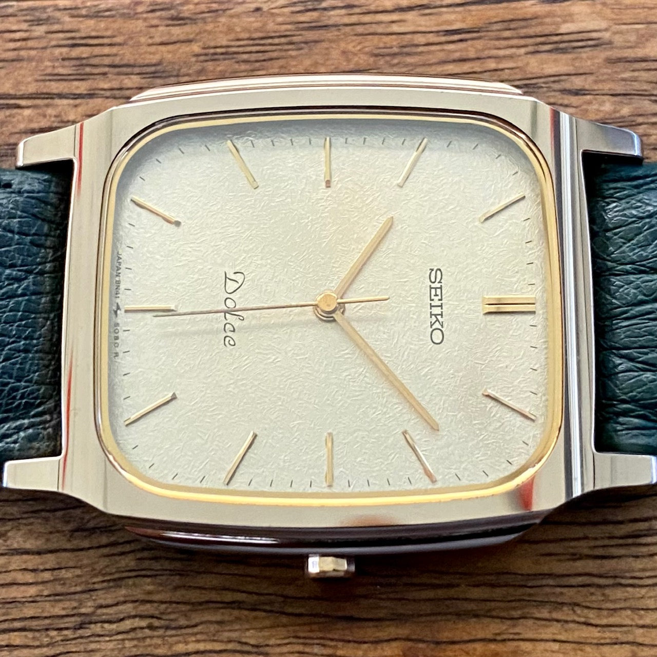 Vintage Seiko Quartz Dolce Tank 8N41-5070, Tungsten, April 1991 UK VINTAGE WATCH LTD