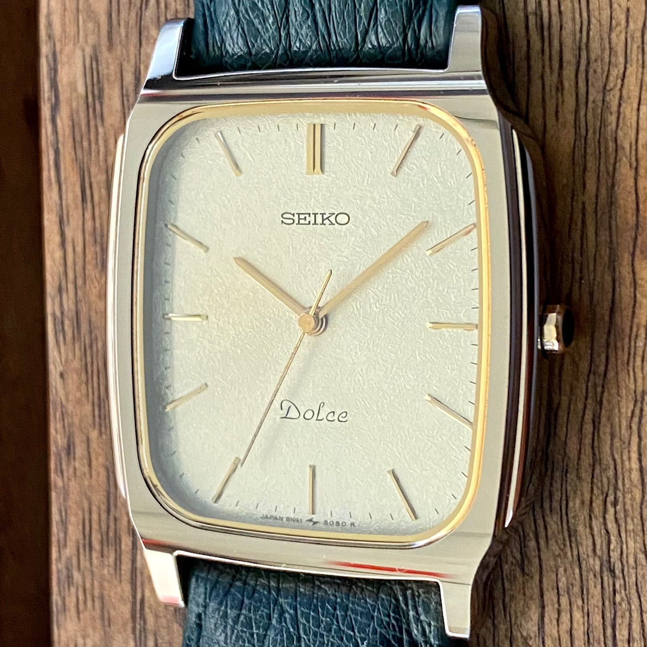 Vintage Seiko Quartz Dolce Tank 8N41-5070, Tungsten, April 1991 UK VINTAGE WATCH LTD