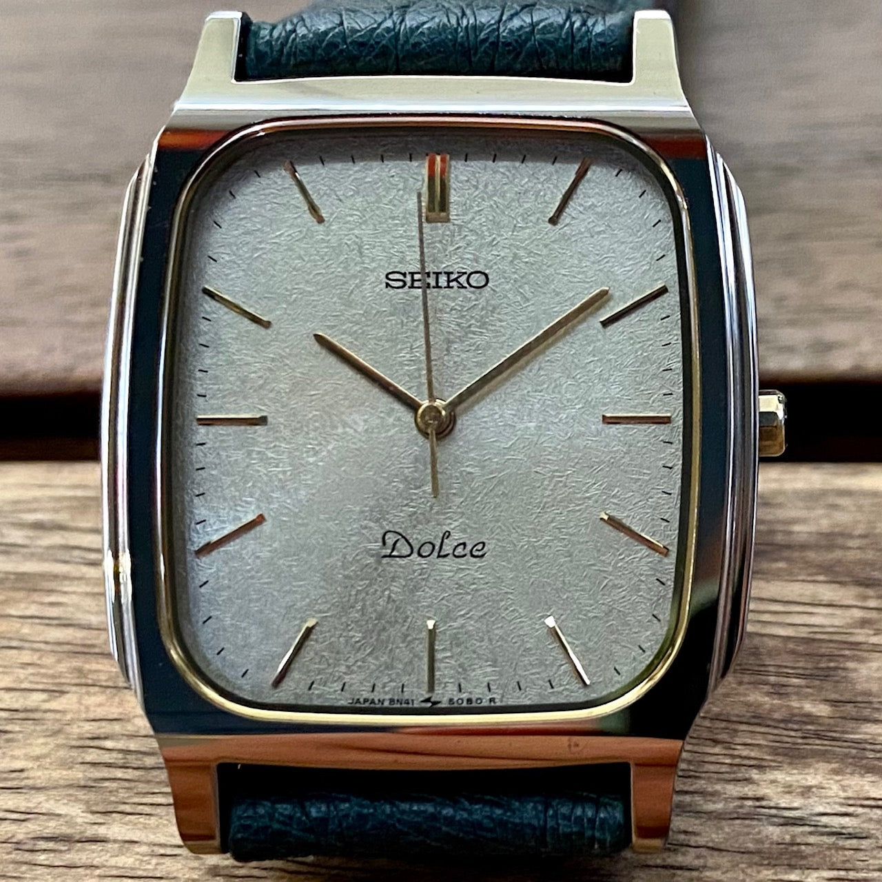 Vintage Seiko Quartz Dolce Tank 8N41-5070, Tungsten, April 1991 UK VINTAGE WATCH LTD