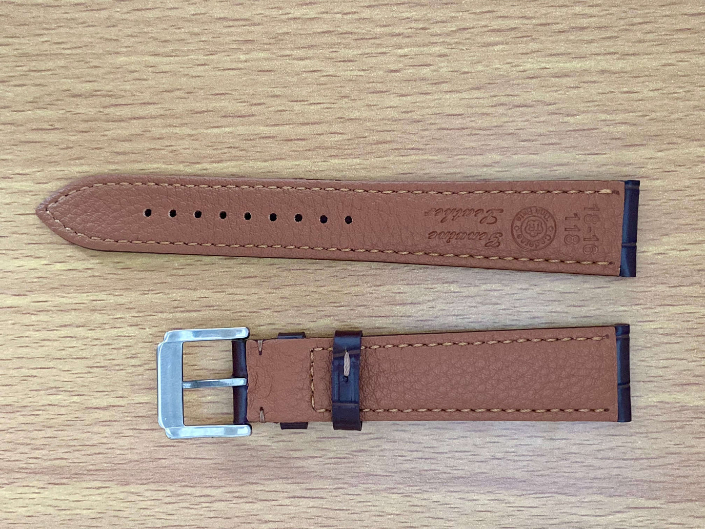 18mm Leather Watch Strap Brown Crocodile Genuine Leather Band UK VINTAGE WATCH LTD