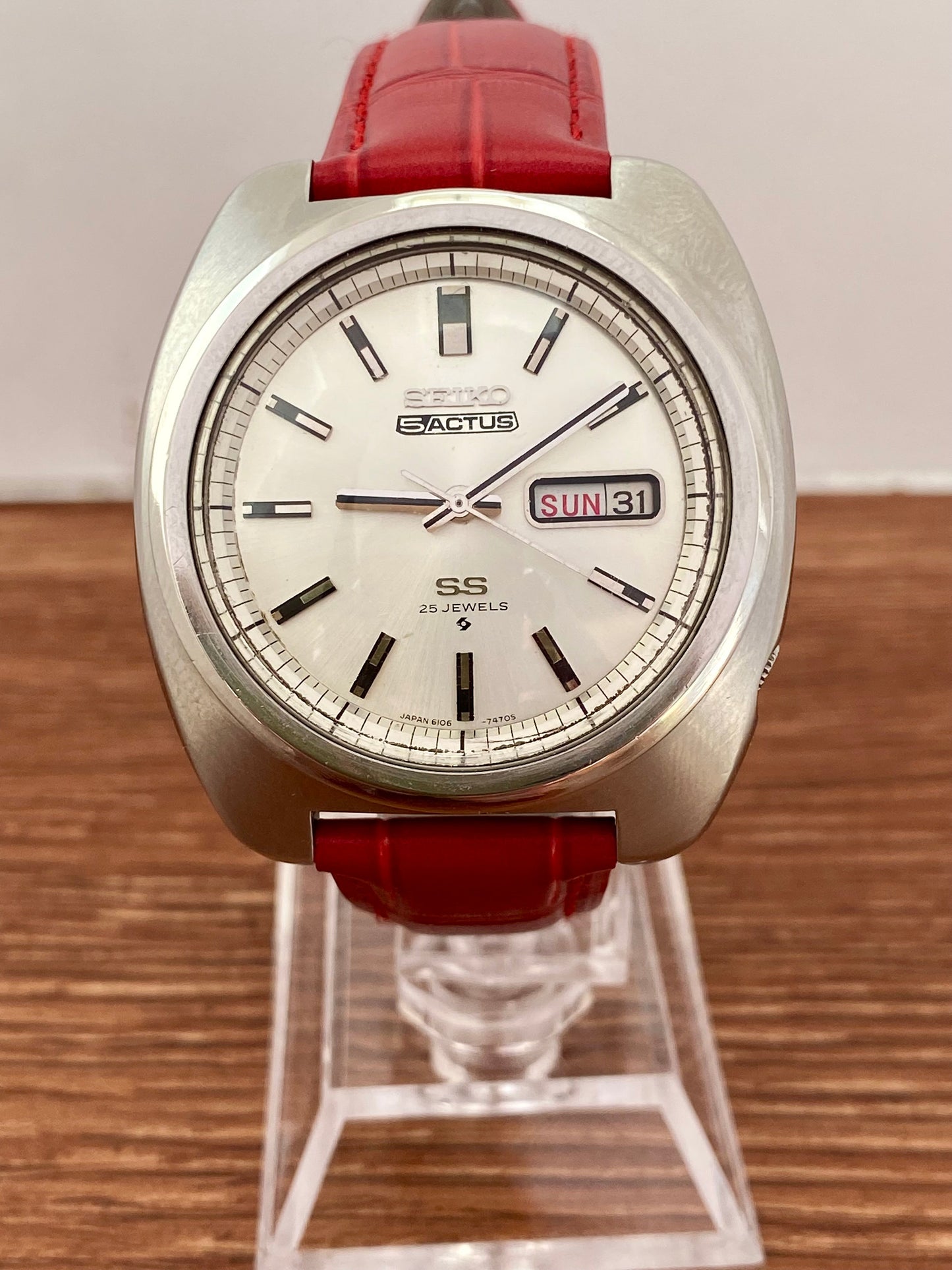 Vintage Seiko 5 Actus SS 6106-7440 Serviced Auto, January UK VINTAGE WATCH LTD