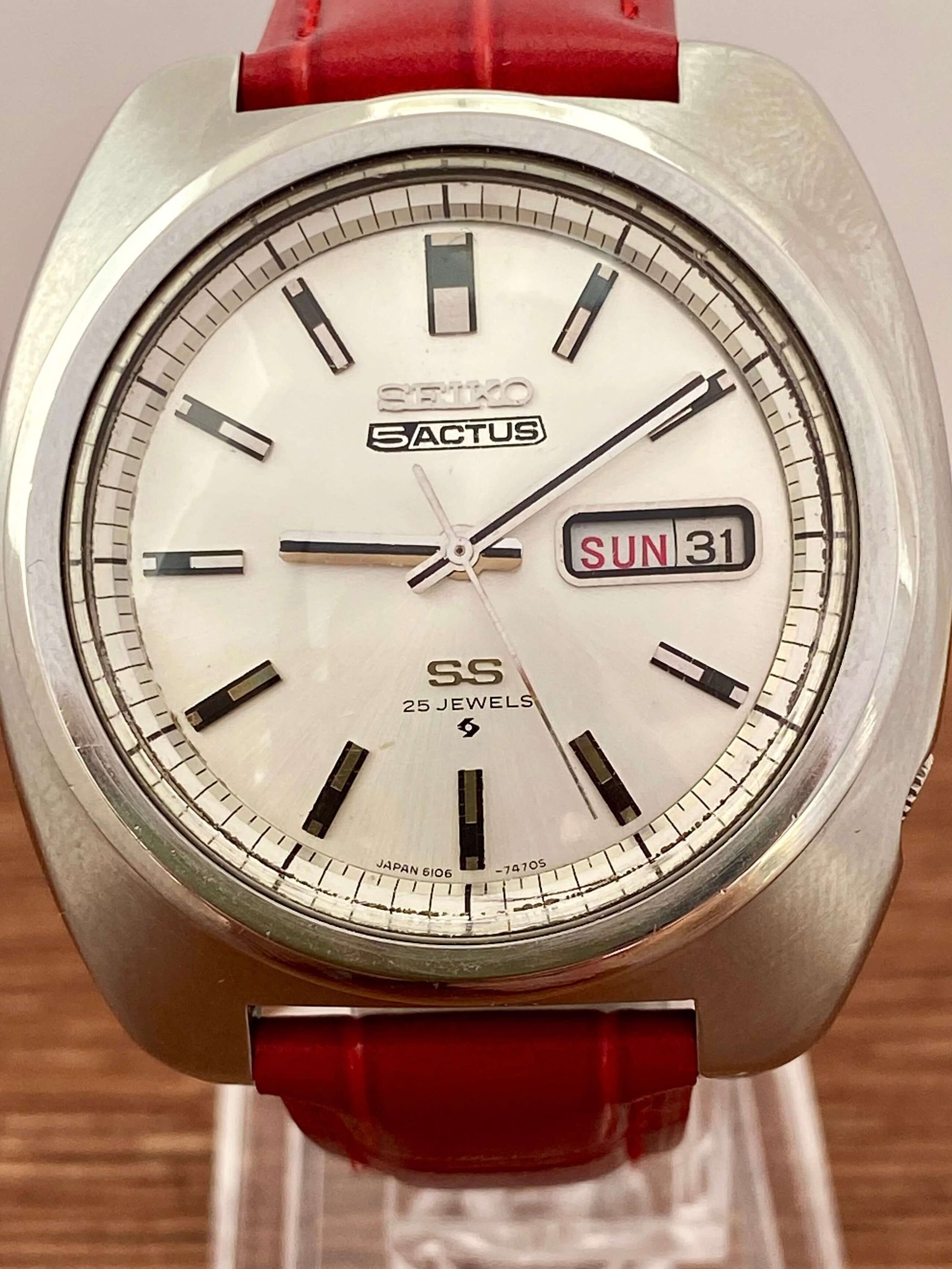 Vintage Seiko 5 Actus SS 6106-7440 Serviced Auto, January UK VINTAGE WATCH LTD