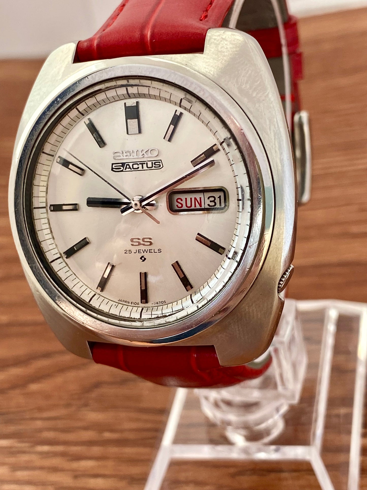 Vintage Seiko 5 Actus SS 6106-7440 Serviced Auto, January UK VINTAGE WATCH LTD