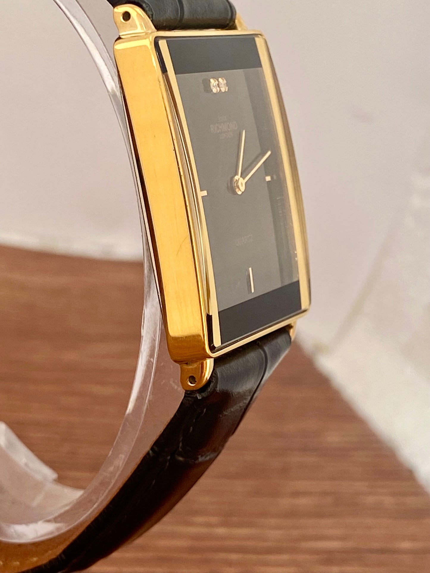 RARE Vintage 1999 John Richmond London JRM-7M Black, 2 real diamonds UK VINTAGE WATCH LTD