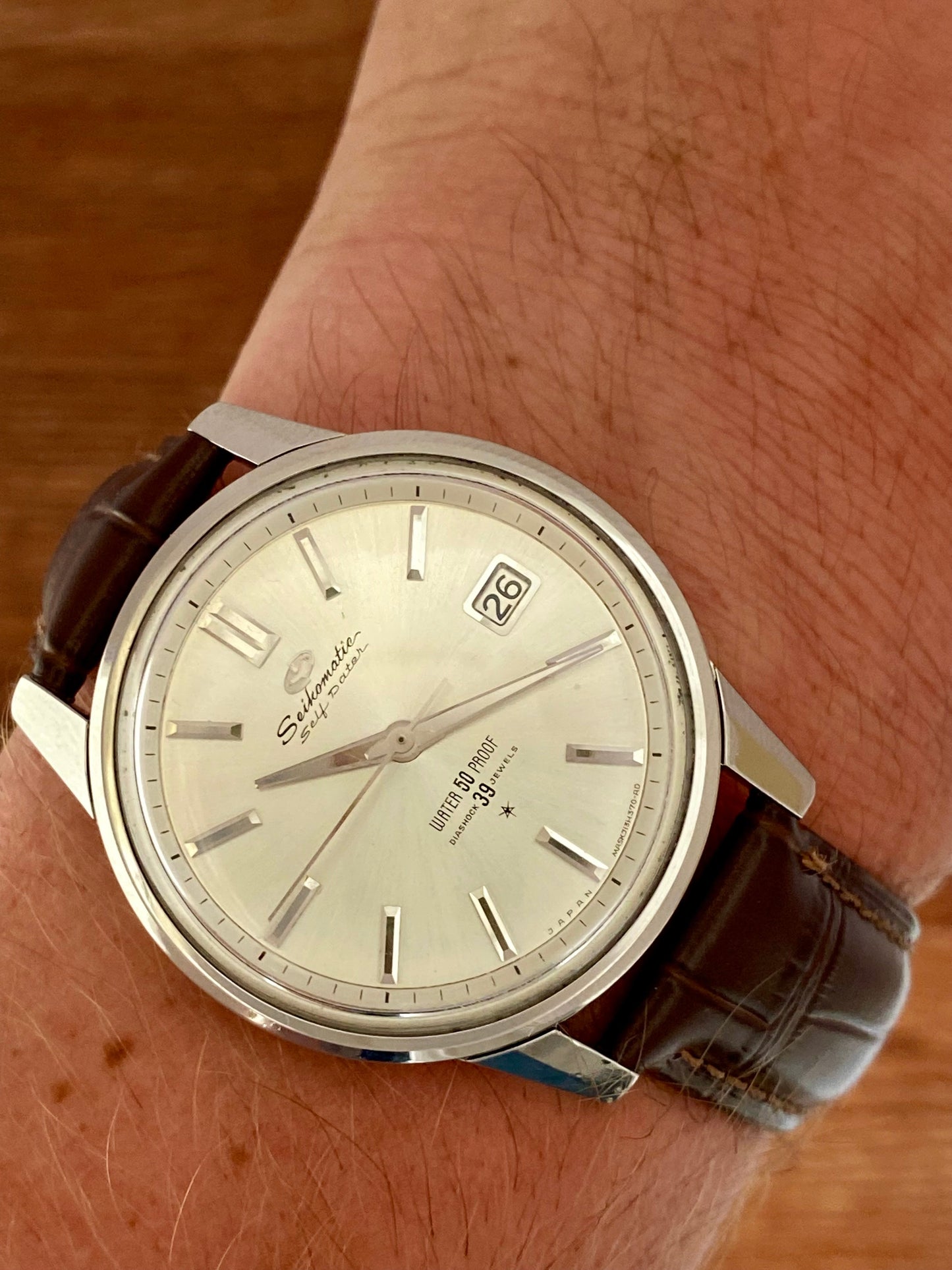 Vintage Seikomatic J13060 Self Dater 39 Jewels 1960s - Serviced UK VINTAGE WATCH LTD