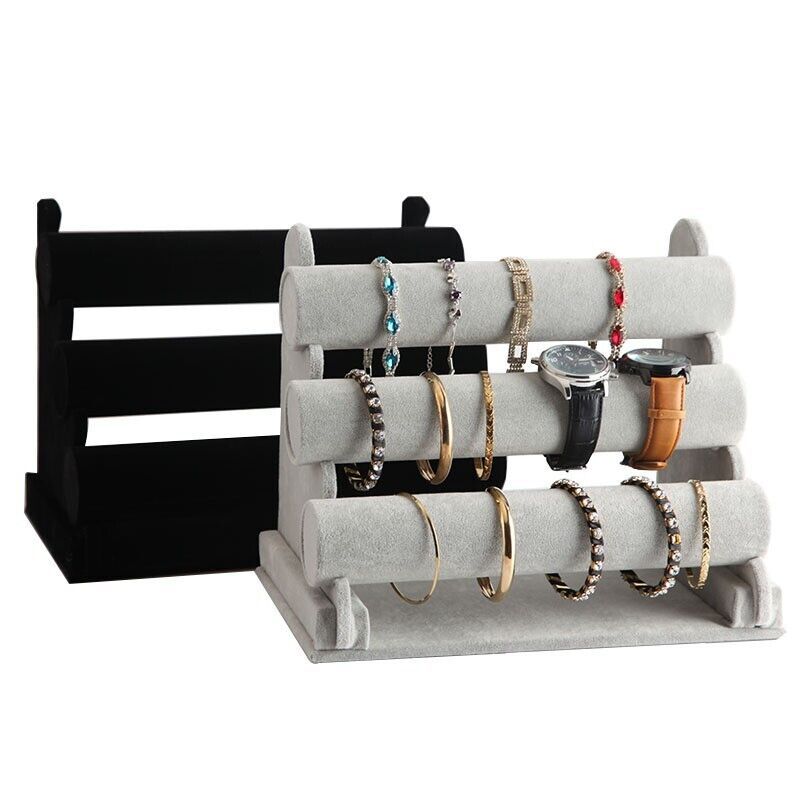 Velvet 3 Tier Jewellery Display Stand Organizer -  Watch Holder