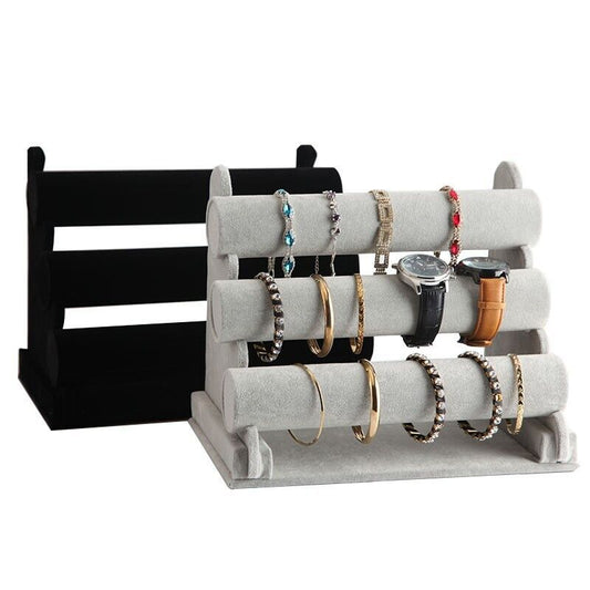 Velvet 3 Tier Jewellery Display Stand Organizer -  Watch Holder