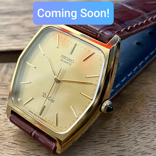 COMING SOON! Minty Vintage February 1984 Seiko Quartz Dolce 5931-5510 Hexagonal GHA Case with Black Sapphire Crown - PRE-ORDER NOW!