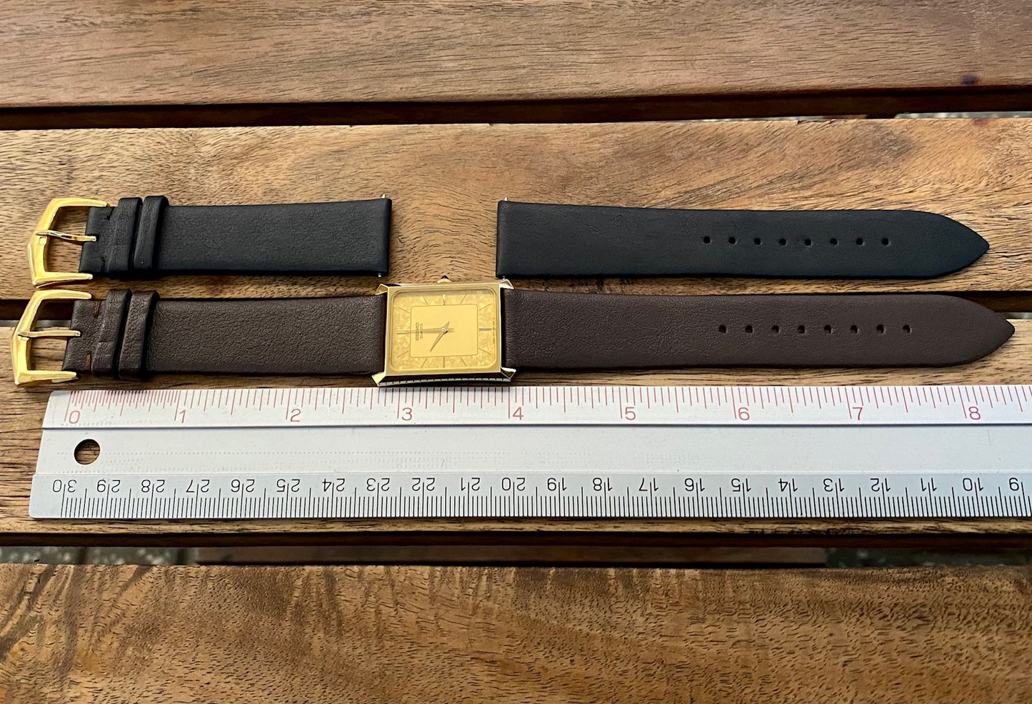 COMING SOON! Rare Vintage Seiko Quartz Tank 7430-5230 Gold Flake Dial, GHA Case, May 1985  PRE-ORDER NOW!