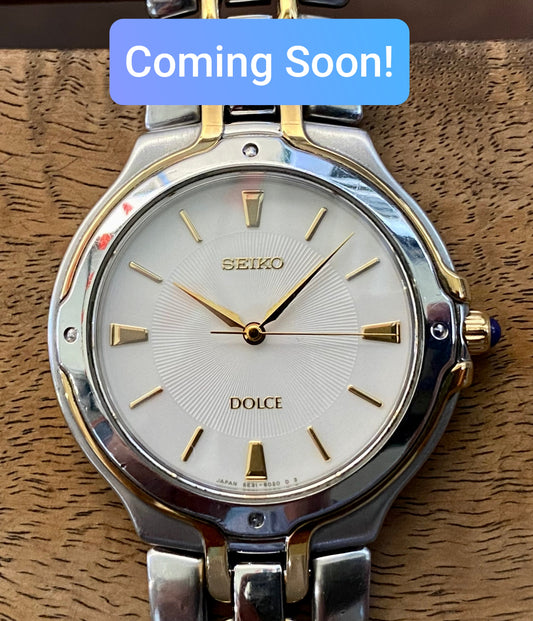 Vintage December 1996 Seiko Quartz Dolce 5E31-6010 - Gold and Steel Bracelet