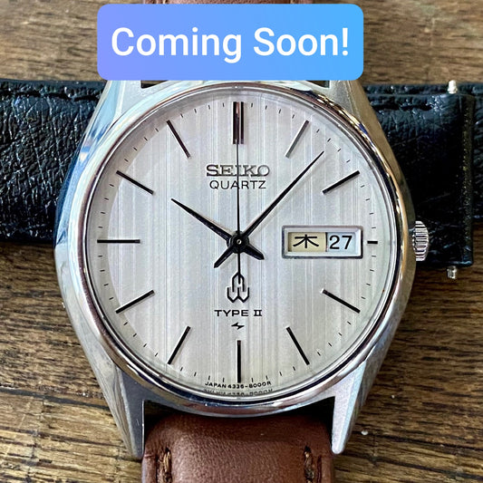 COMING SOON!  Vintage Seiko Quartz Type 2, 4336-8000, Tapestry, March 1978 PRE-ORDER NOW! UK VINTAGE WATCH LTD