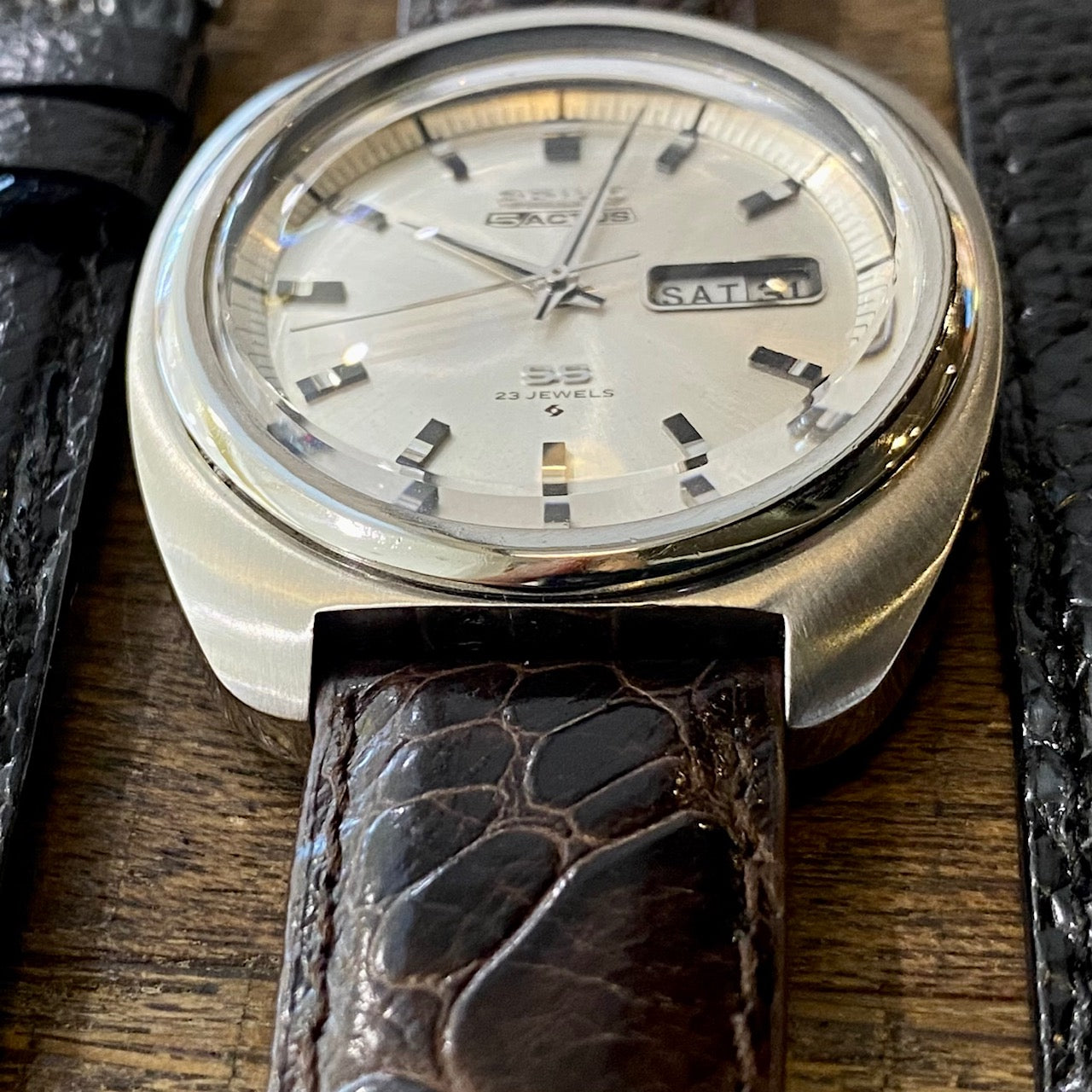 Vintage Seiko 5 Actus SS 6106-7420 Serviced Auto, August 1979 UK VINTAGE WATCH LTD