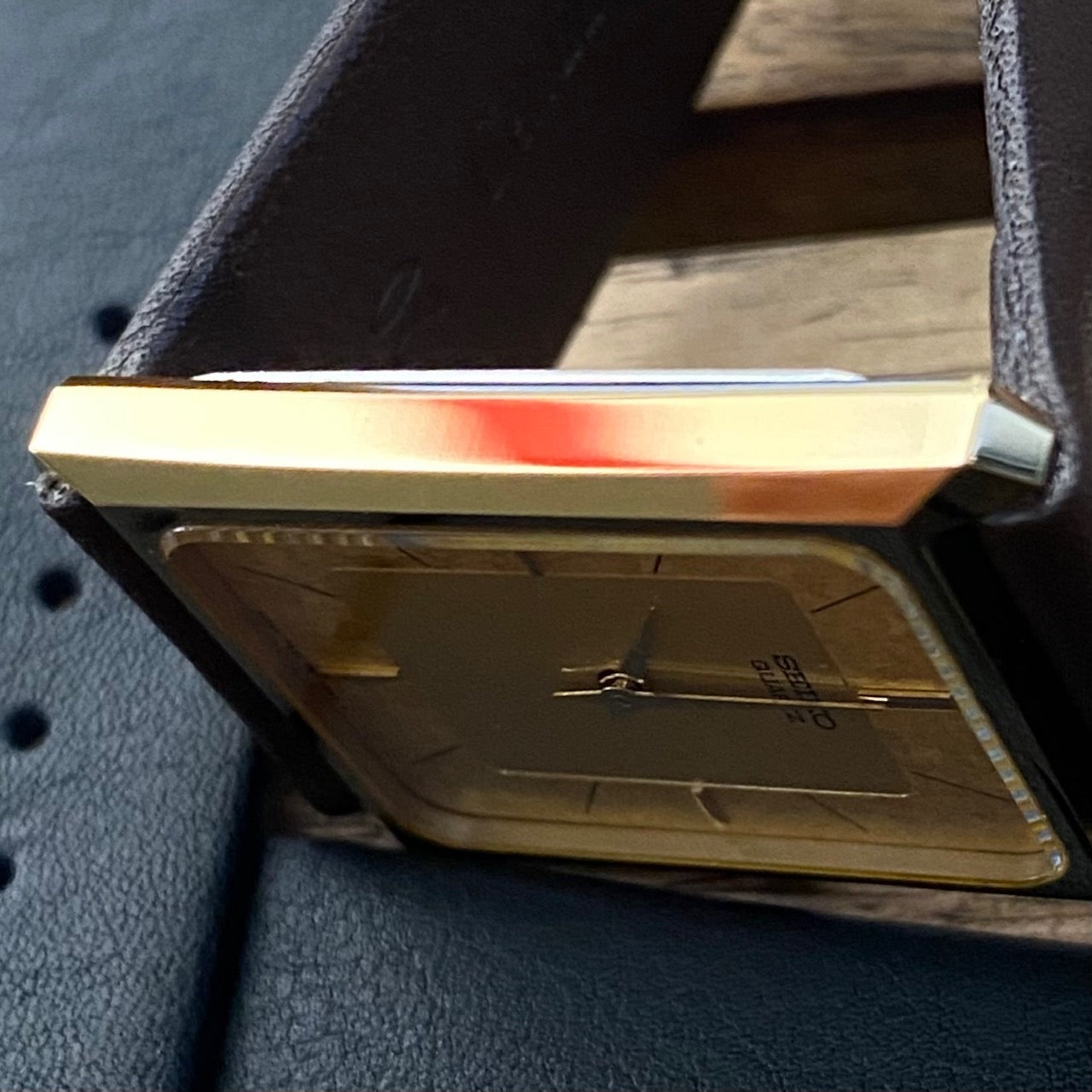 COMING SOON! Rare Vintage Seiko Quartz Tank 7430-5230 Gold Flake Dial, GHA Case, May 1985  PRE-ORDER NOW!