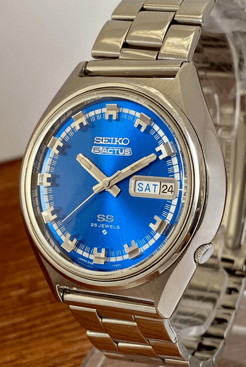 Seiko 5 Actus SS 6106-7580 Blue SERVICED Automatic, February 1973