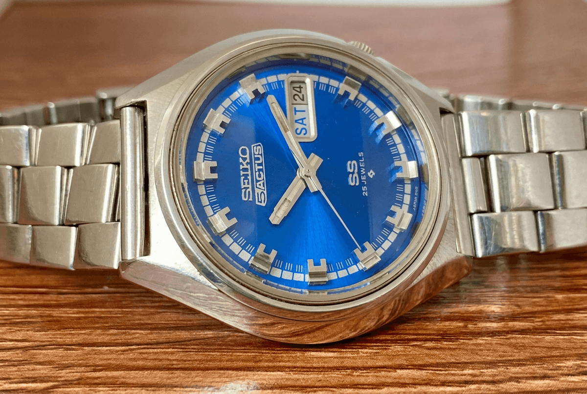 Seiko 5 Actus SS 6106-7580 Blue SERVICED Automatic, February 1973
